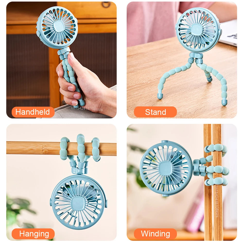 Portable Baby Stroller Fan Mini Clip Fan 360° Rotate