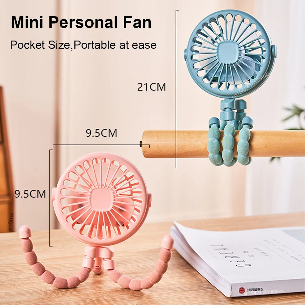Portable Baby Stroller Fan Mini Clip Fan 360° Rotate