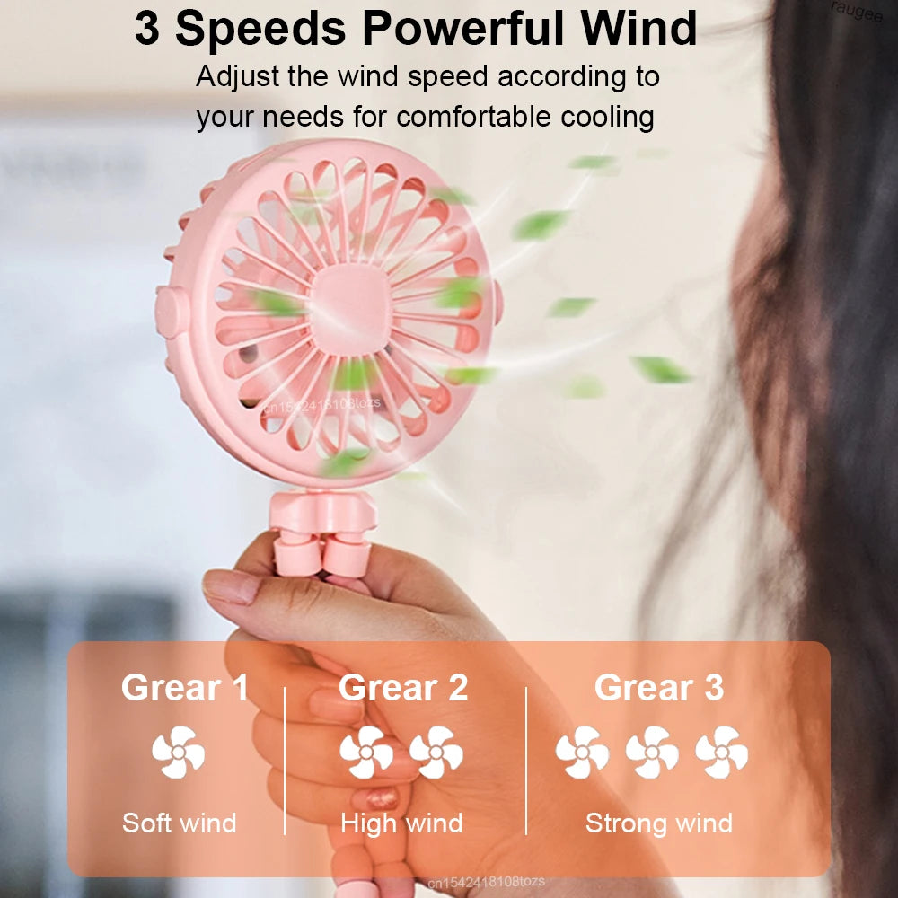 Portable Baby Stroller Fan Mini Clip Fan 360° Rotate