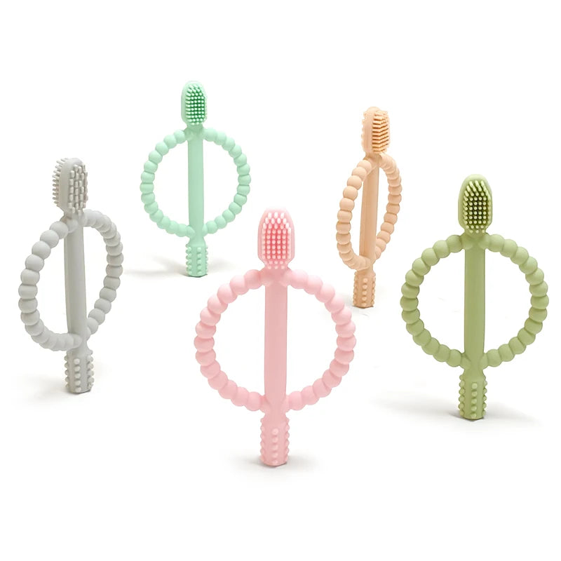 Baby teething toys with easy-grip handles