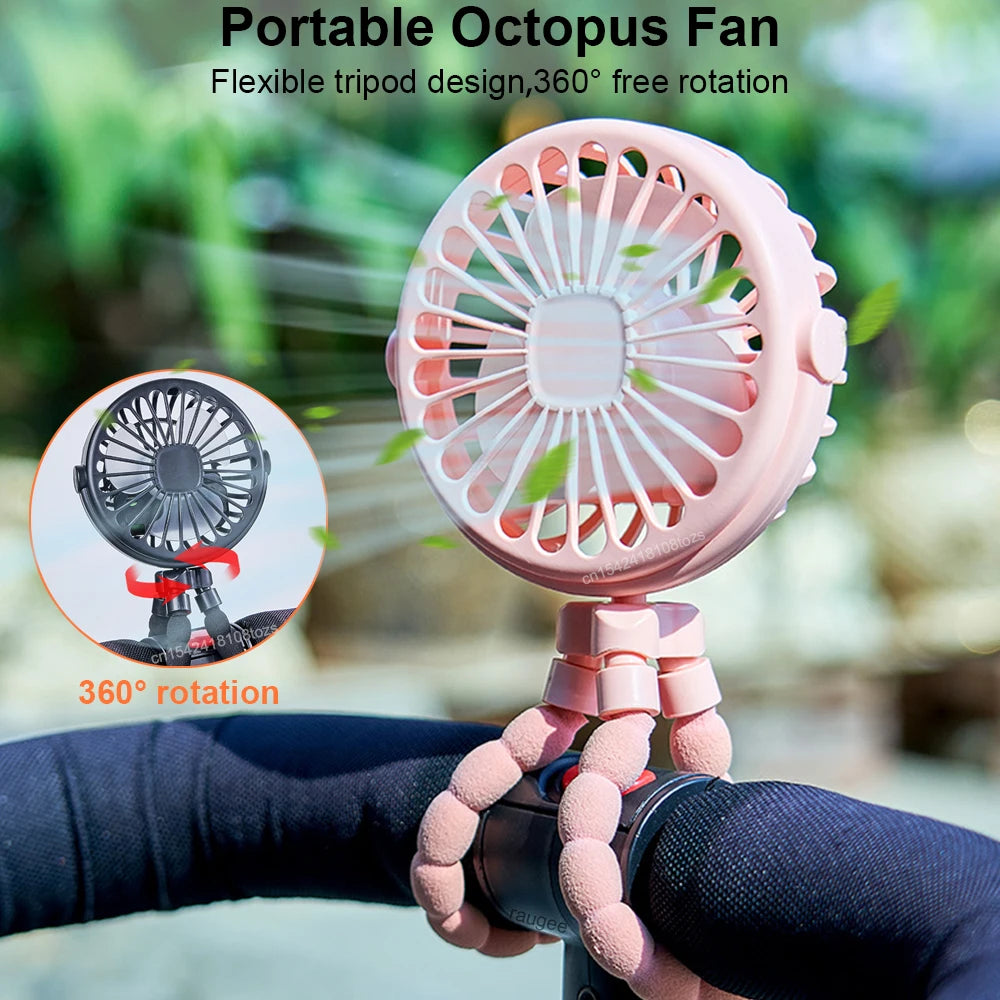 Portable Baby Stroller Fan Mini Clip Fan 360° Rotate
