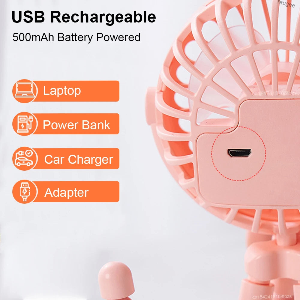 Portable Baby Stroller Fan Mini Clip Fan 360° Rotate