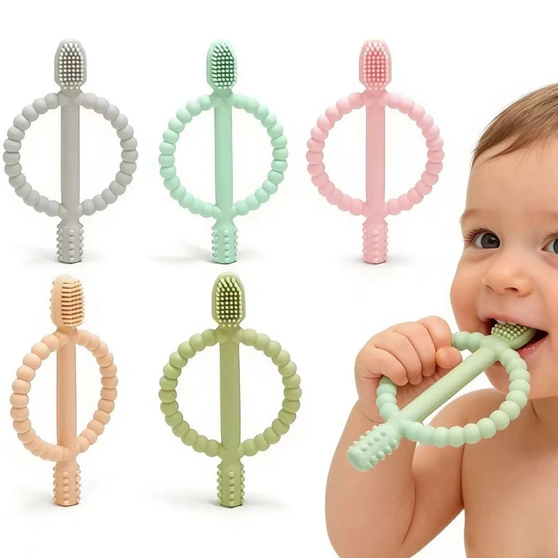 Baby teething toys with easy-grip handles