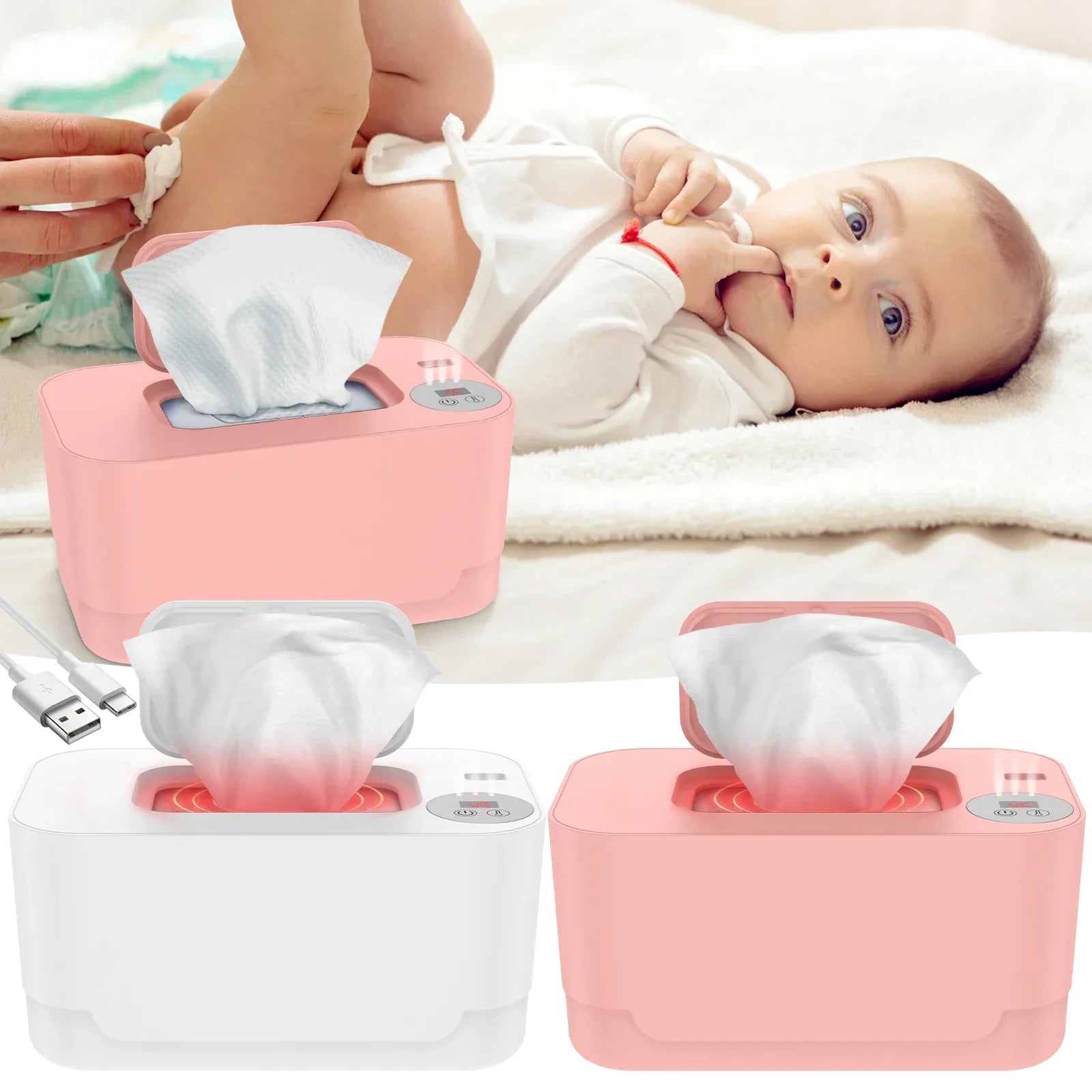 Baby Wet Wipe Heater Warmer with LED Display